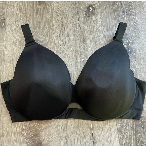 Cacique 44DDD Lightly Lined Full Coverage Bra Black - Picture 1 of 11